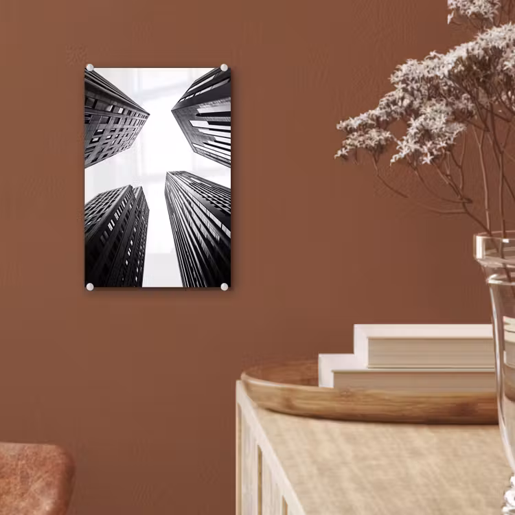 Glas schilderij - Gebouwen - Lucht - Zwart — 6