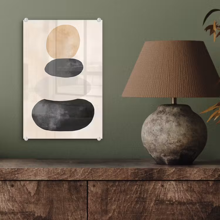 Glas schilderij - Japandi - Wabi sabi - Beige — 4