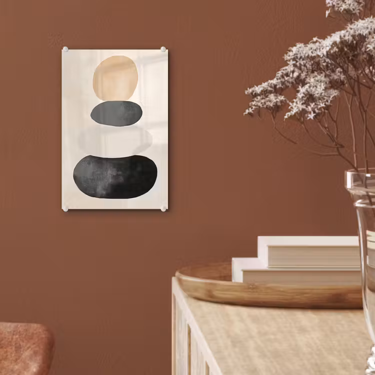 Glas schilderij - Japandi - Wabi sabi - Beige — 6