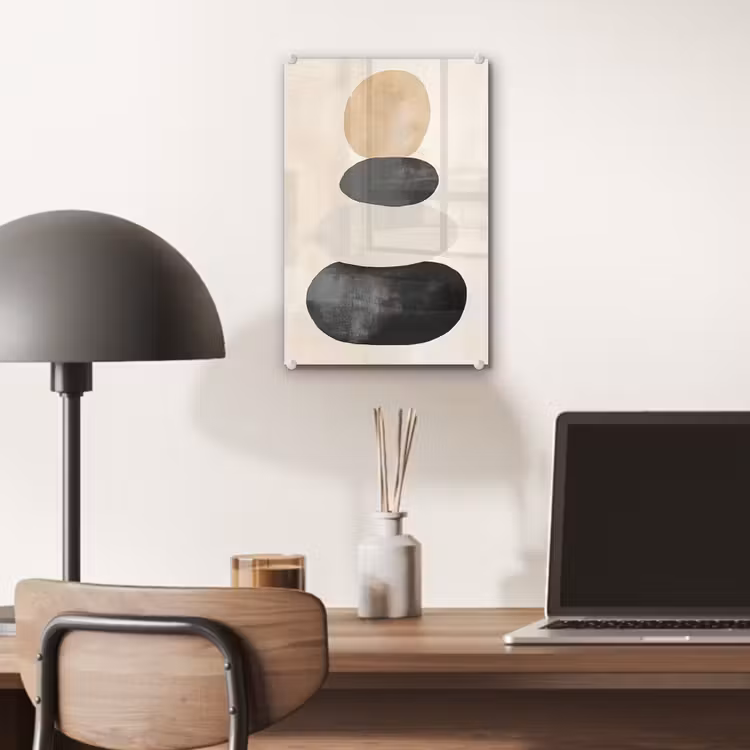Glas schilderij - Japandi - Wabi sabi - Beige — 7