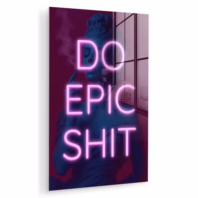 Glas schilderij - Buste - Neon - LED - Letters — 1