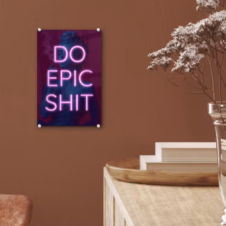 Glas schilderij - Buste - Neon - LED - Letters — 6