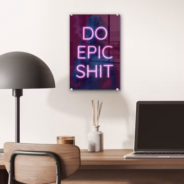 Glas schilderij - Buste - Neon - LED - Letters — 7