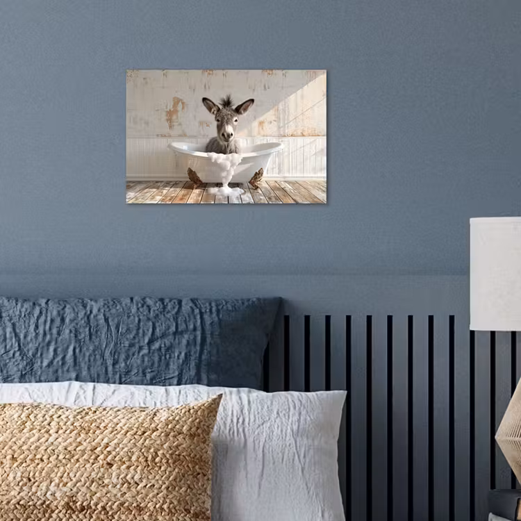 Poster - Ezel - Dieren - Badkuip - Schuim — 3