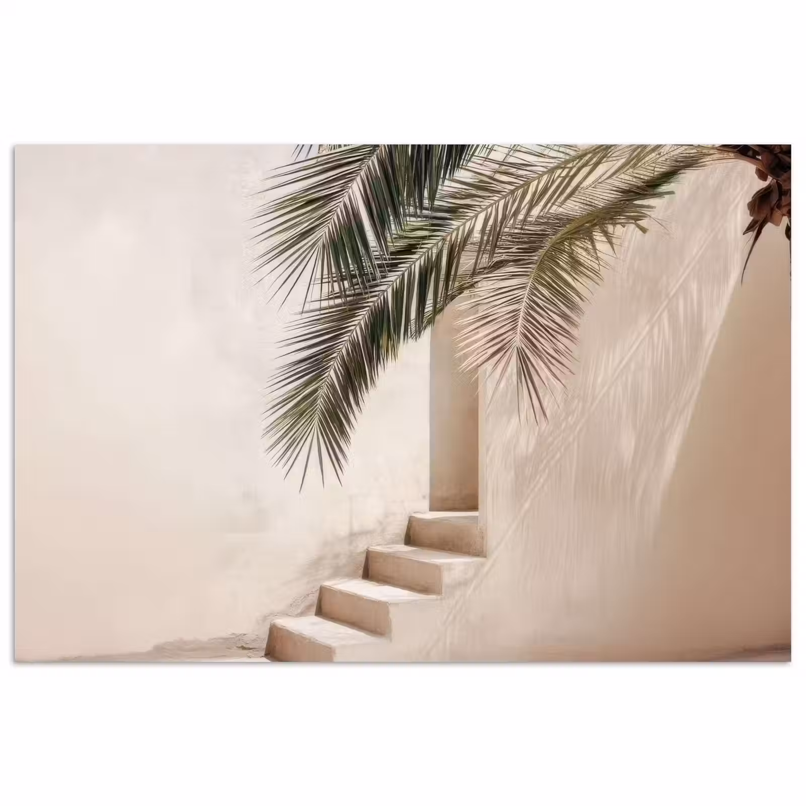 Poster - Palmboom - Schaduw - Trap - Beige — 1