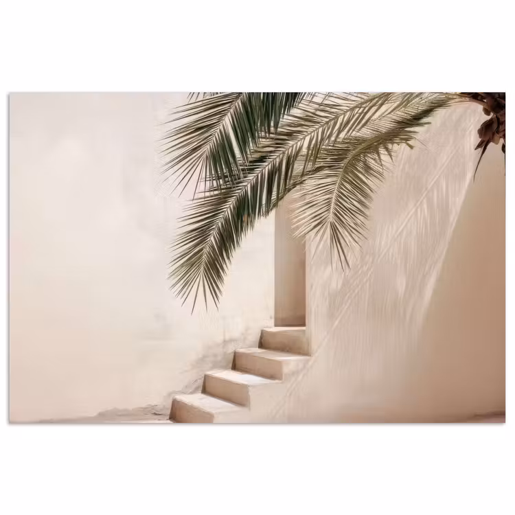 Poster - Palmboom - Schaduw - Trap - Beige — 1