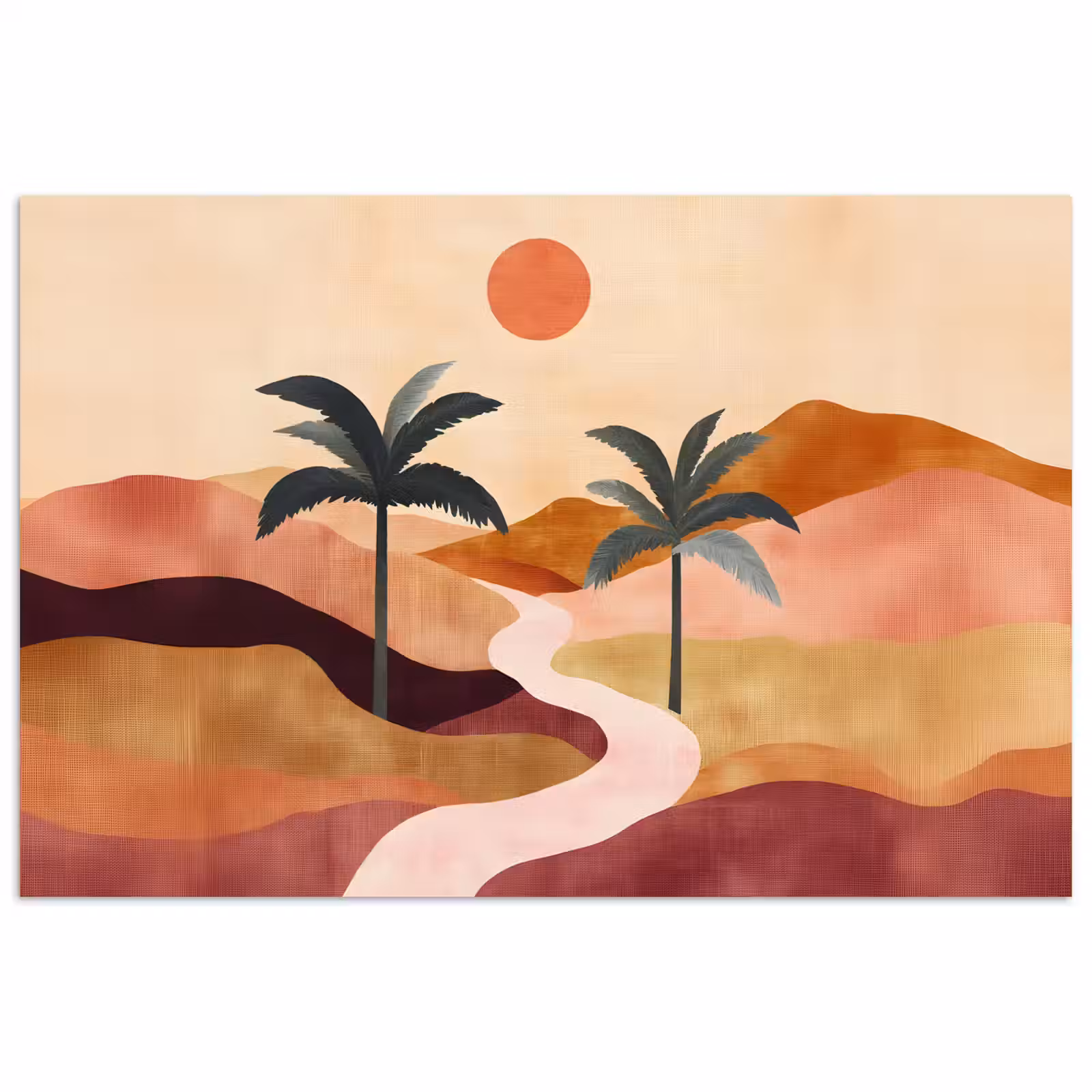 Poster - Heuvels - Palmbomen - Abstract — 1