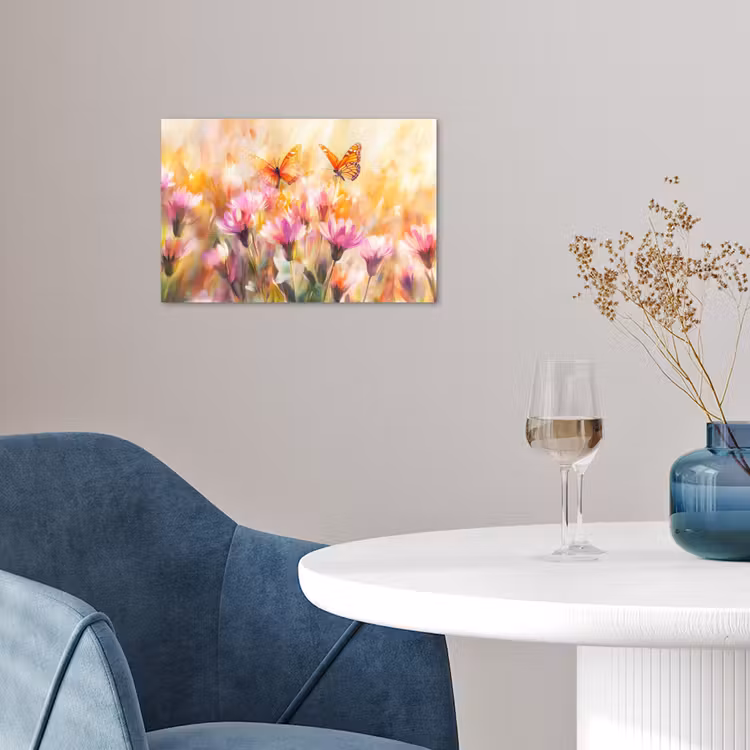 Poster - Vlinders - Oranje - Bloemen — 4
