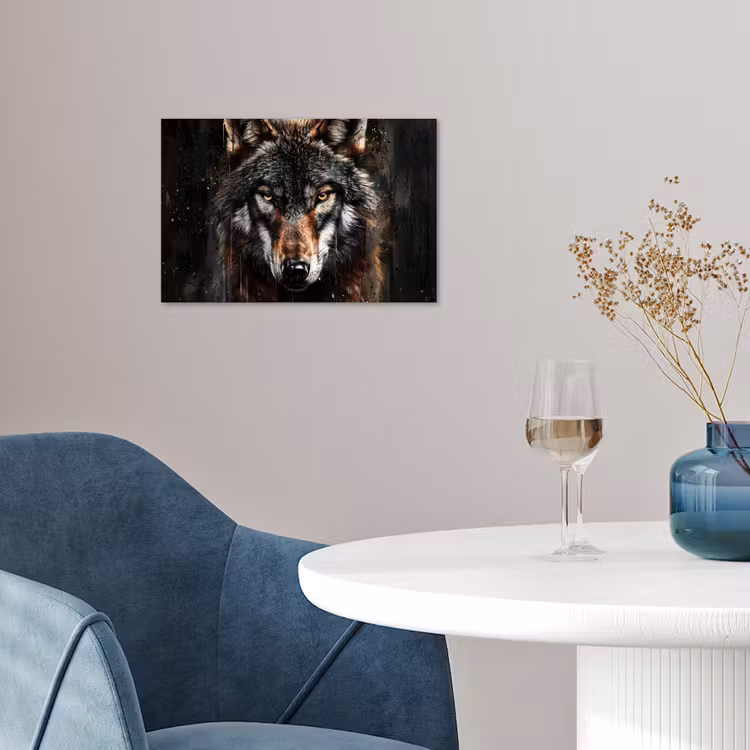 Poster - Dieren - Wolf - Portret - Zwart - Bruin — 4
