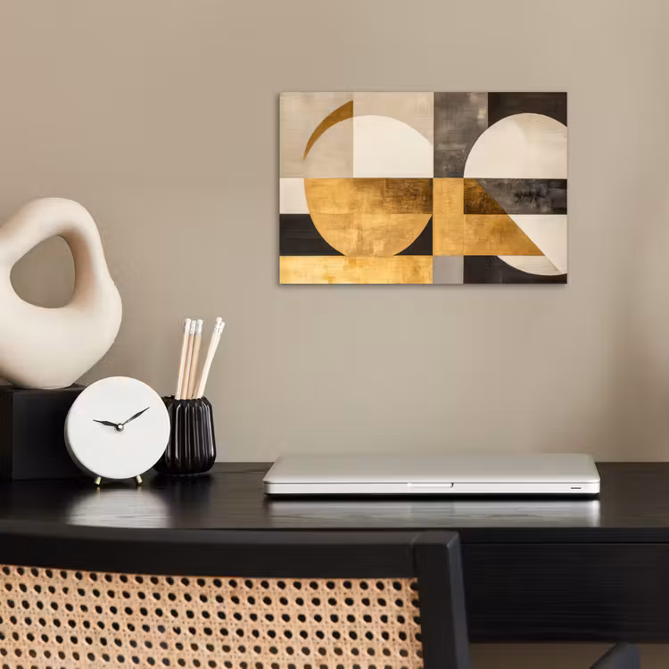 Poster - Abstract - Goud - Grijs - Vormen - Geometrisch — 2