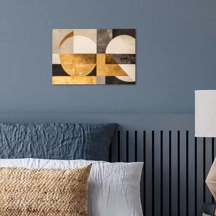Poster - Abstract - Goud - Grijs - Vormen - Geometrisch — 3