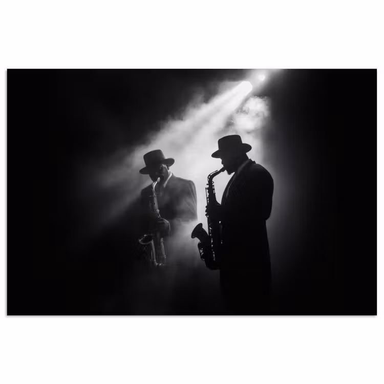 Poster - Saxofonisten - Hoeden - Rook - Licht — 1