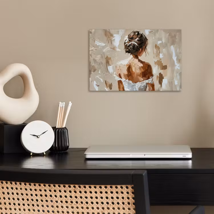 Poster - Vrouw - Verf - Abstract - Beige - Modern — 2