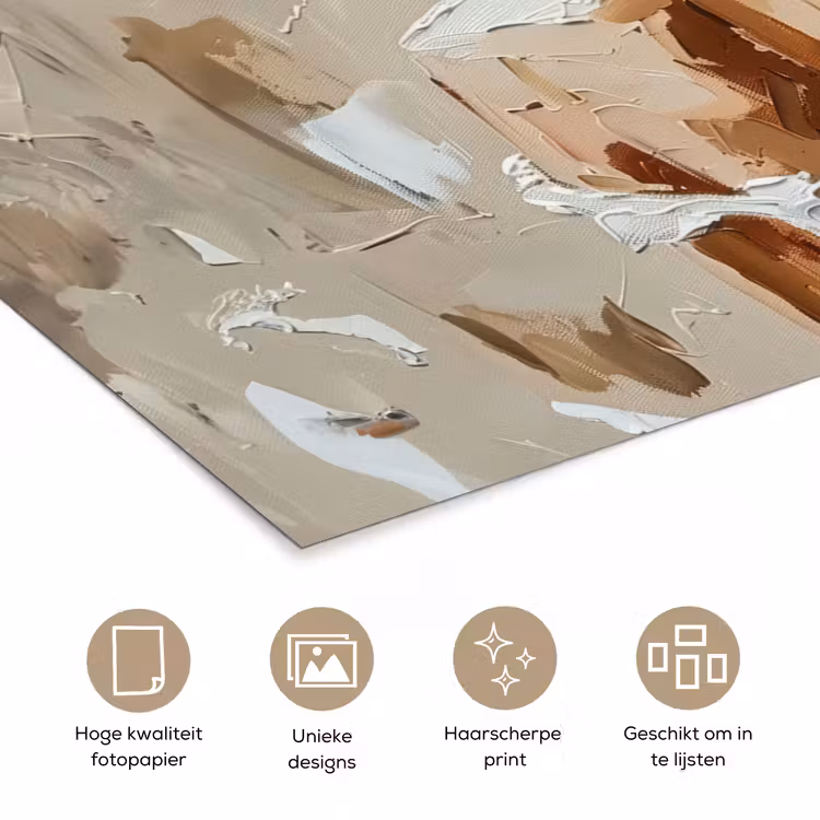 Poster - Vrouw - Verf - Abstract - Beige - Modern — 5