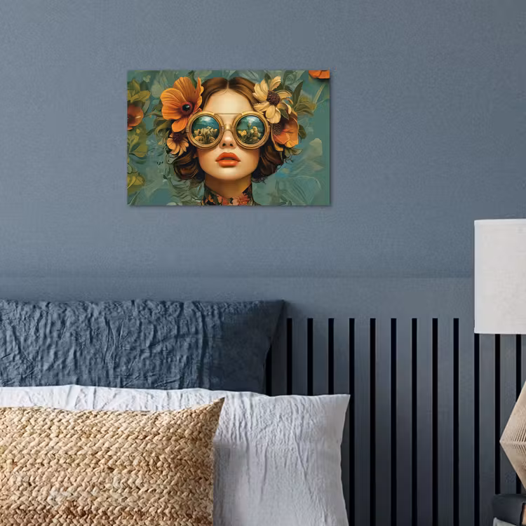 Poster - Vrouw - Bloemen - Vlinders - Natuur - Vintage — 3