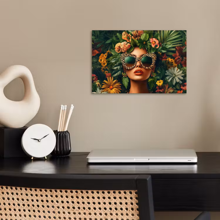 Poster - Vrouw - Panterprint - Jungle - Natuur - Luxe — 2