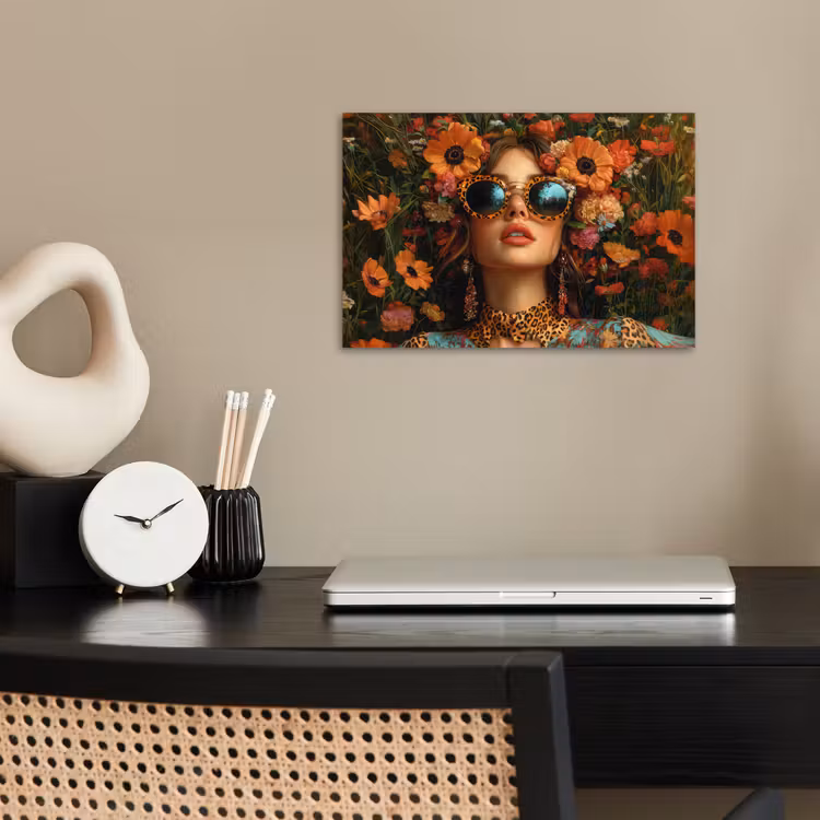 Poster - Vrouwen - Bloemen - Modern - Bril - Abstract — 2