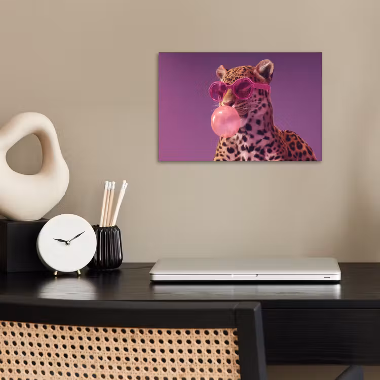 Poster - Panter - Zonnebril - Kauwgombel - Roze — 2