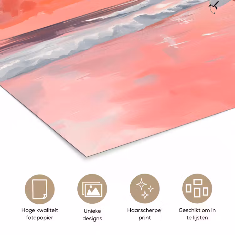 Poster - Roze - Surfen - Zee — 5