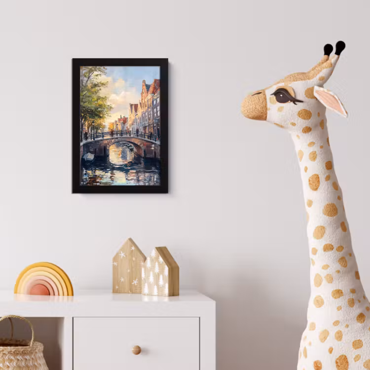 Poster met lijst - Brug - Stad - Huizen - Boot — 5
