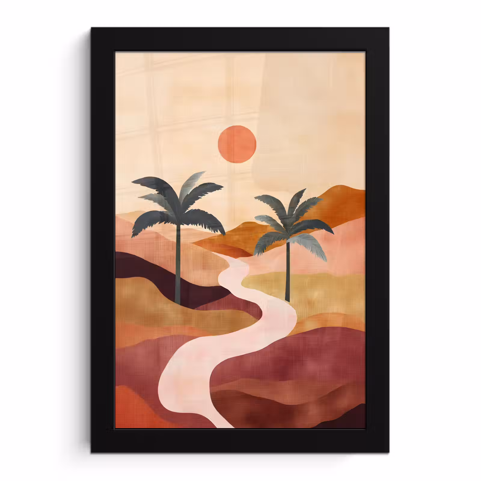 Poster met lijst - Heuvels - Palmbomen - Abstract — 1