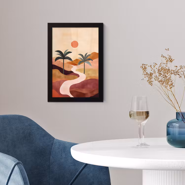 Poster met lijst - Heuvels - Palmbomen - Abstract — 2