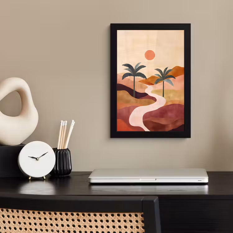 Poster met lijst - Heuvels - Palmbomen - Abstract — 3