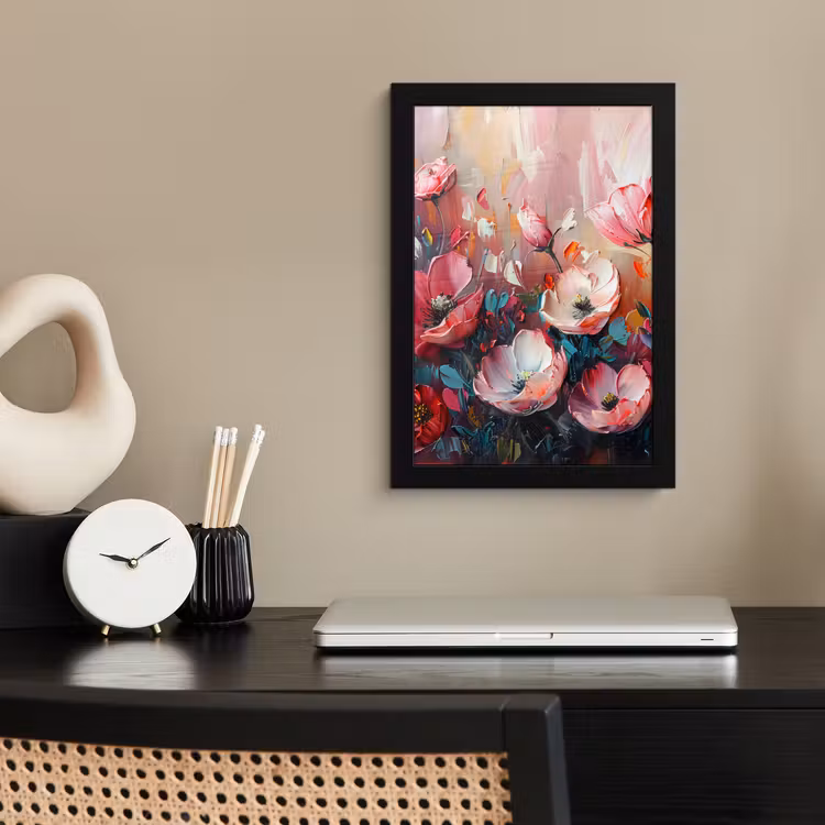 Poster met lijst - Klaprozen - Roze - Bloemen - Botanisch - Kunst — 3