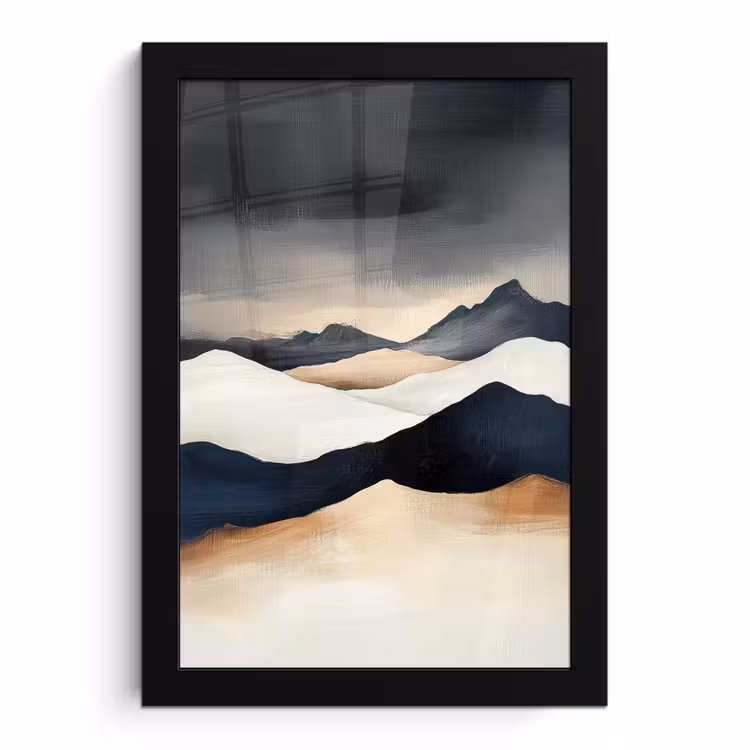 Poster met lijst - Bergen - Donkerblauw - Landschap — 1