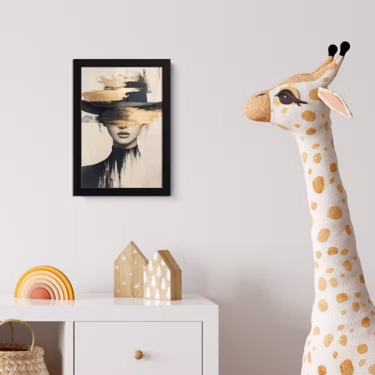 Poster met lijst - Vrouw - Hoed - Verf — 5