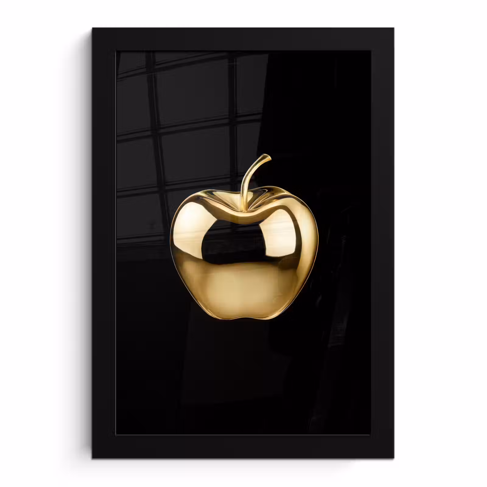 Poster met lijst - Appel - Goud - Chrome - Zwart — 1
