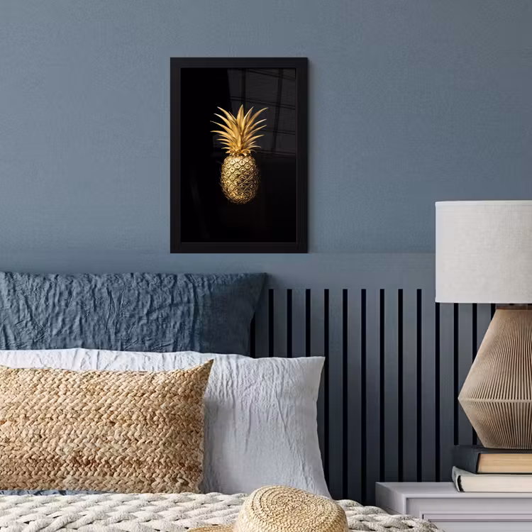 Poster met lijst - Ananas - Zwart - Goud - Luxe — 4