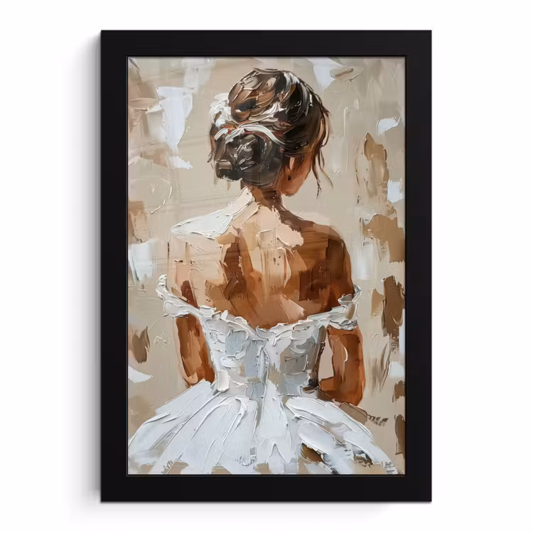 Poster met lijst - Vrouw - Verf - Abstract - Beige - Modern — 1