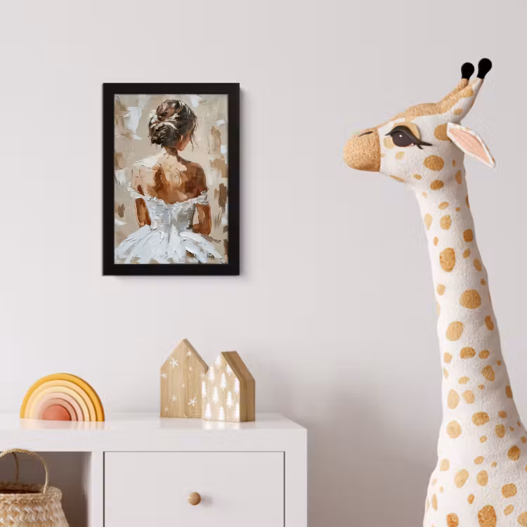 Poster met lijst - Vrouw - Verf - Abstract - Beige - Modern — 5
