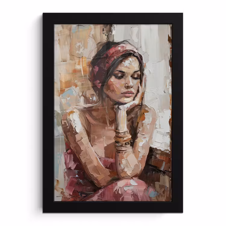 Poster met lijst - Vrouw - Verflook - Portret - Modern — 1