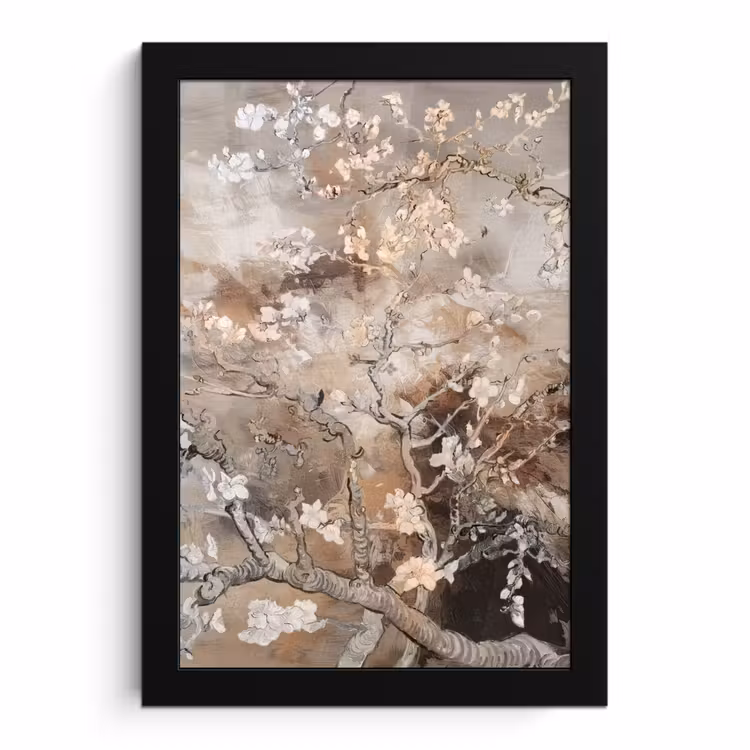 Poster met lijst - Amandelbloesem - Kunst - Van Gogh - Beige - Abstract — 1