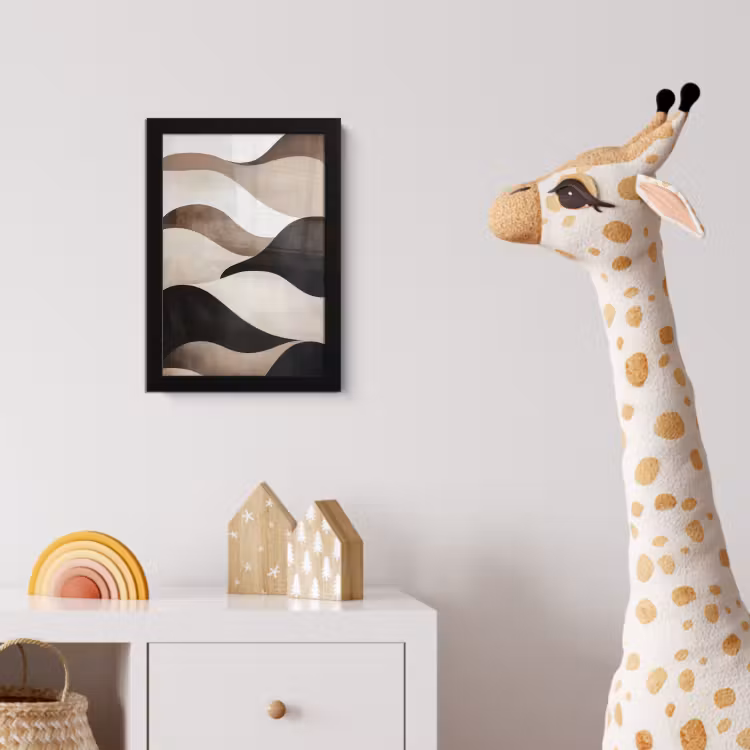 Poster met lijst - Golven - Abstract - Beige — 5