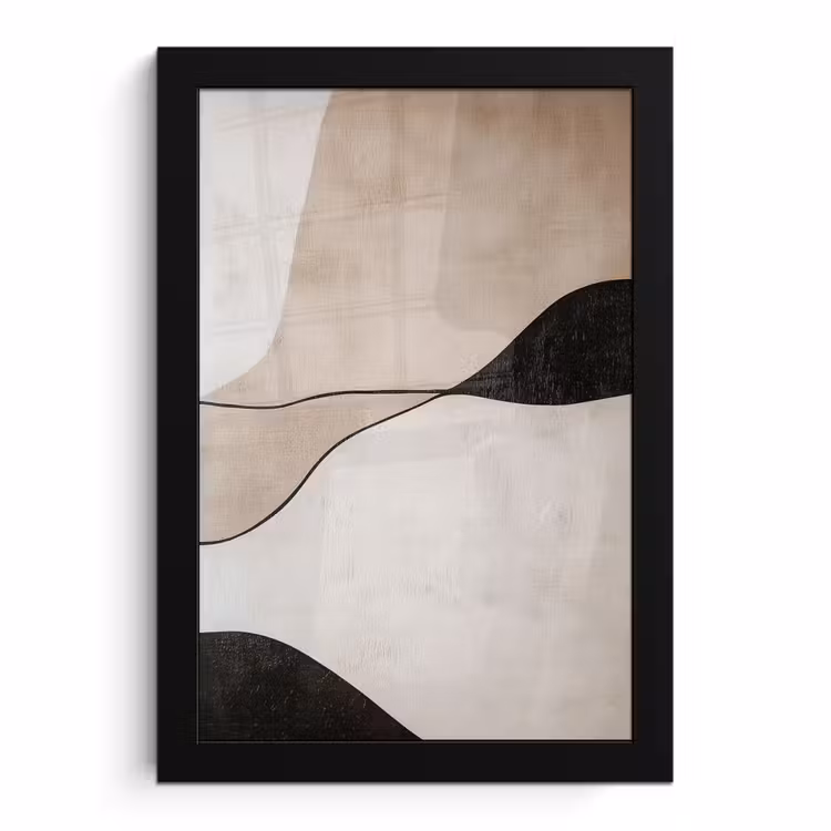 Poster met lijst - Contourlijnen - Abstracte landschap — 1