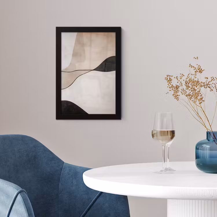 Poster met lijst - Contourlijnen - Abstracte landschap — 2