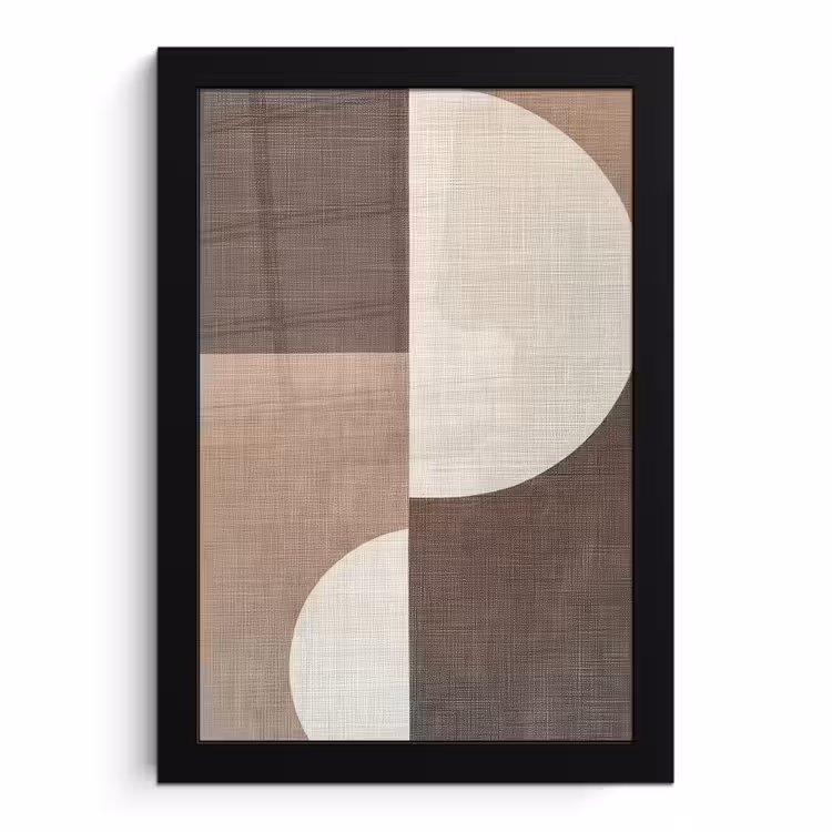 Poster met lijst - Raster - Halve cirkels - Contrast — 1