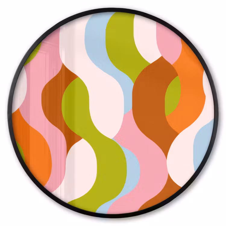 Ronde fotolijst - Abstract - Vormen - Roze — 1