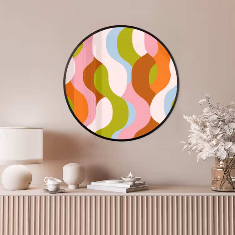 Ronde fotolijst - Abstract - Vormen - Roze — 4