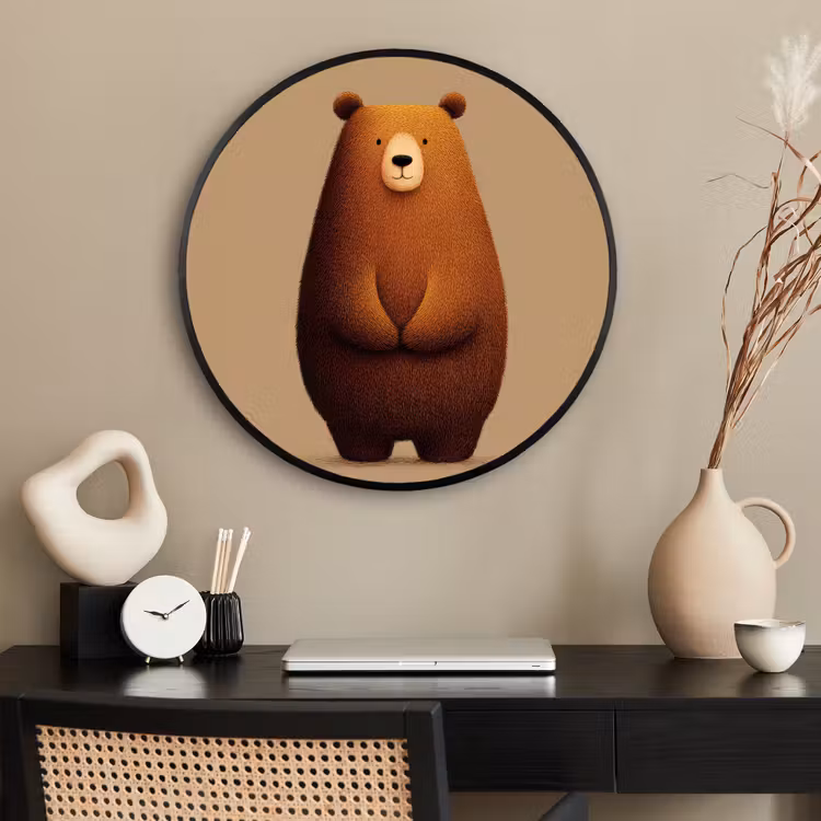 Ronde fotolijst - Beer - Minimalistisch - Bruin — 2