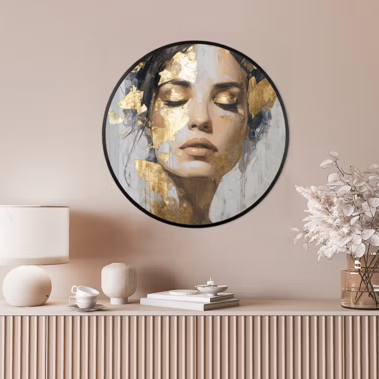 Ronde fotolijst - Sierlijk - Vrouw - Goud - Ogen — 4