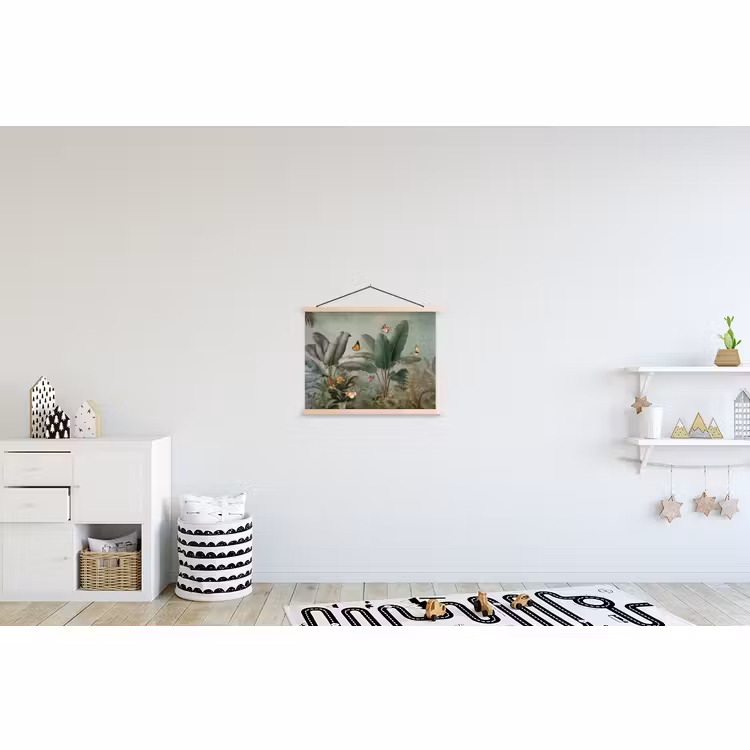 Schoolplaat - Tropisch bladerdek - Vlinders - groen - Bruin — 3