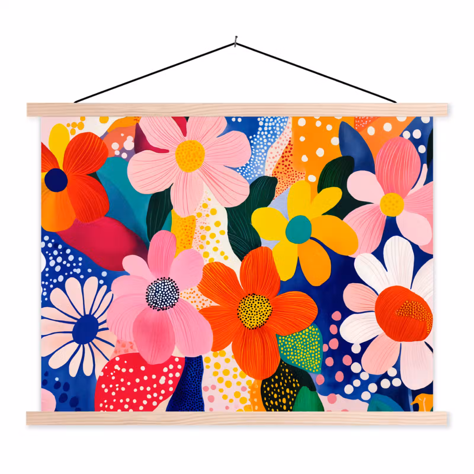 Schoolplaat - Bloemen - Kleurrijk - Stippen — 1