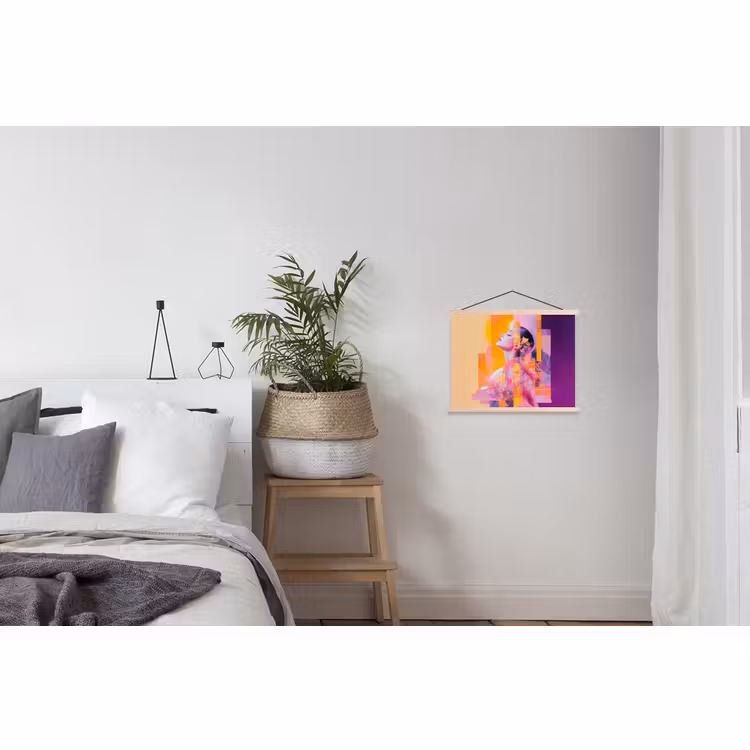 Schoolplaat - Abstract - Portret - Vrouw - Kleurrijk — 2