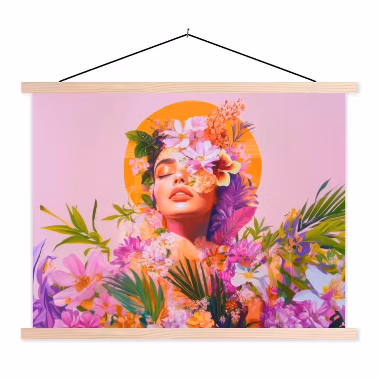 Schoolplaat - Vrouw - Abstract - Cirkel - Bloemen — 1
