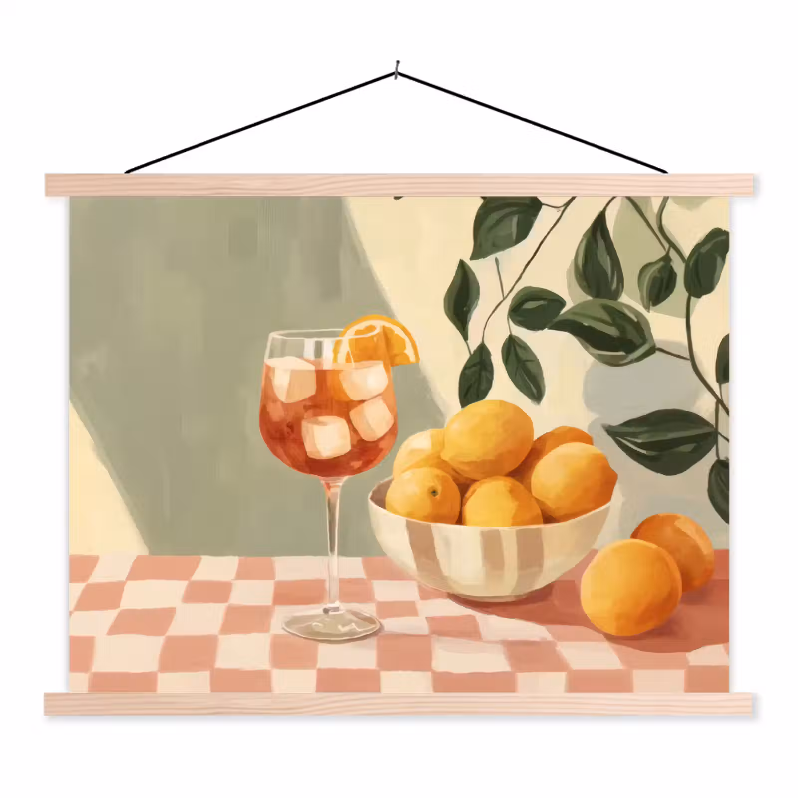 Schoolplaat - Citroenen - Glas - Tafelkleed - Geblokt — 1