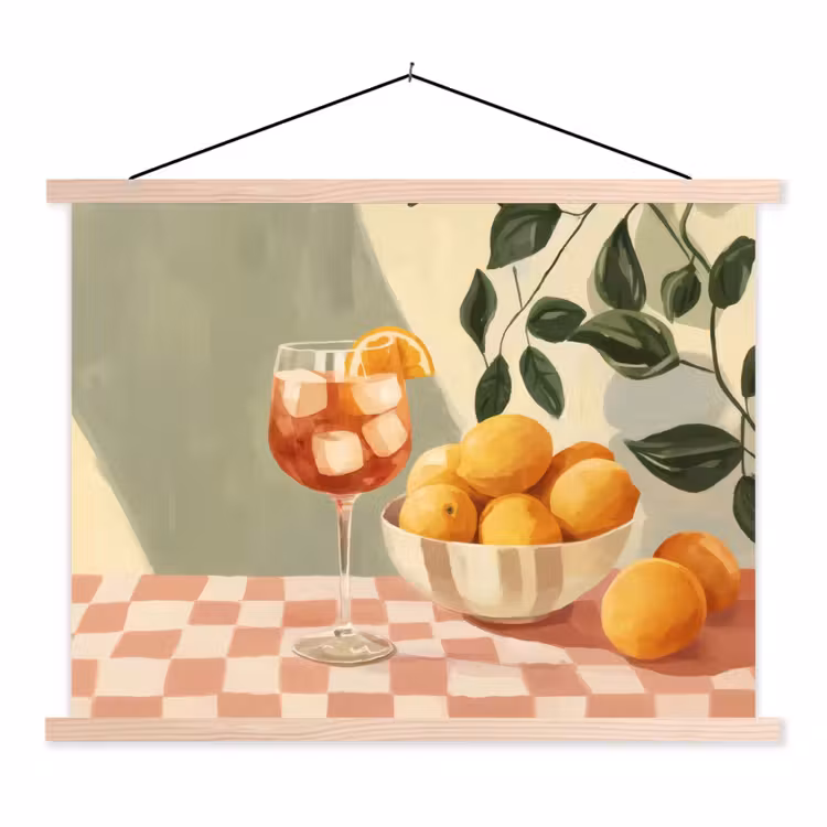 Schoolplaat - Citroenen - Glas - Tafelkleed - Geblokt — 1